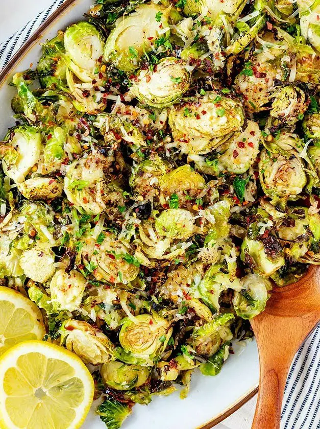 Roasted Shaved Brussels Sprouts