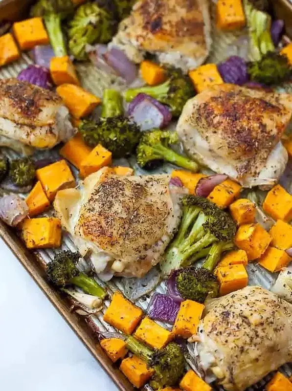 Sheet Pan Chicken Thighs with Roasted Vegetables