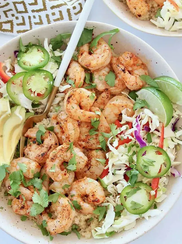 Shrimp Taco Bowl with Creamy Chipotle Sauce