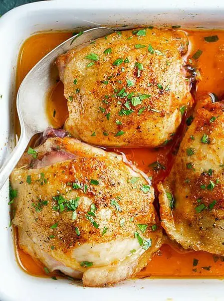 Crispy Oven Baked Chicken Thighs