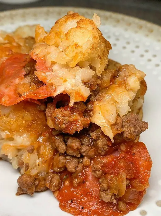 Pizza Tater Tots Casserole