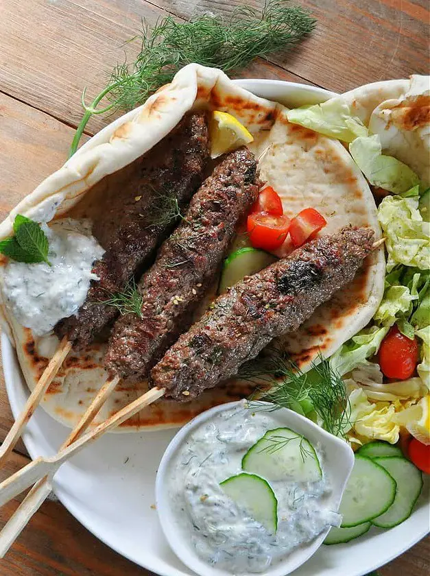 Vegan Kofta with Tzatziki