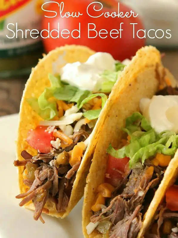 Slow Cooker Shredded Beef Tacos