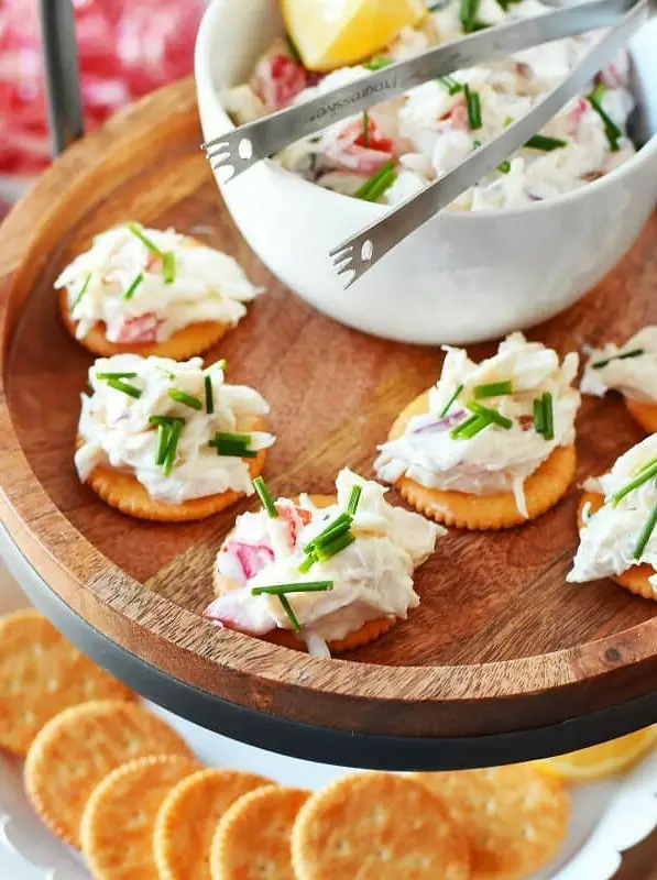 Real Crab Meat Salad Cracker Appetizer