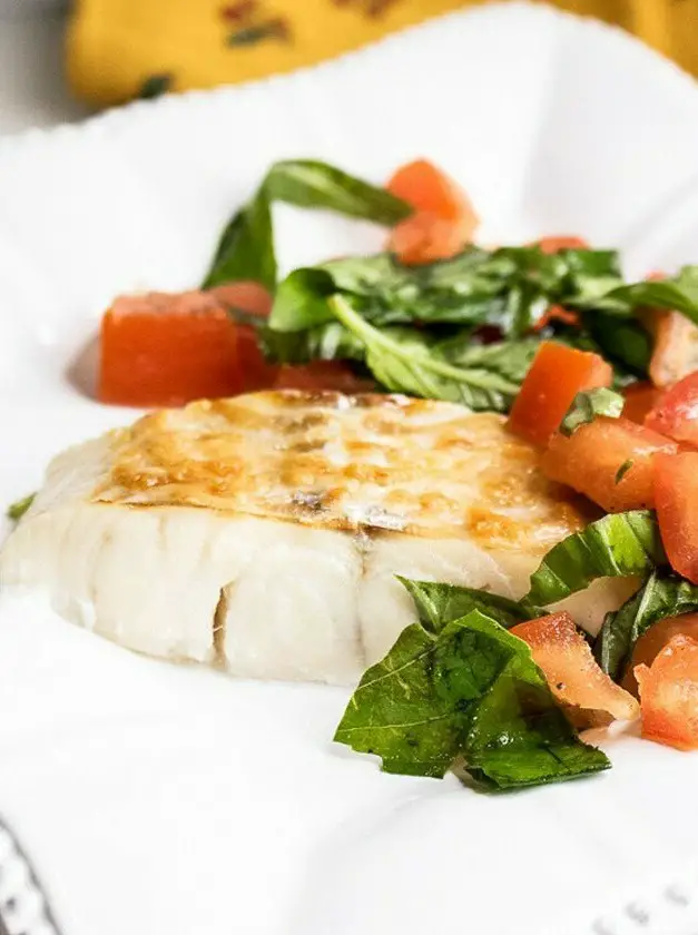 Parmesan Baked Haddock with Fresh Tomatoes and Basil