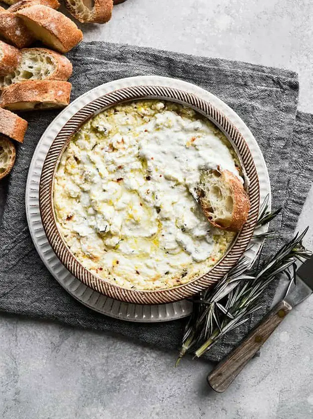 Roasted Garlic Baked Ricotta Dip