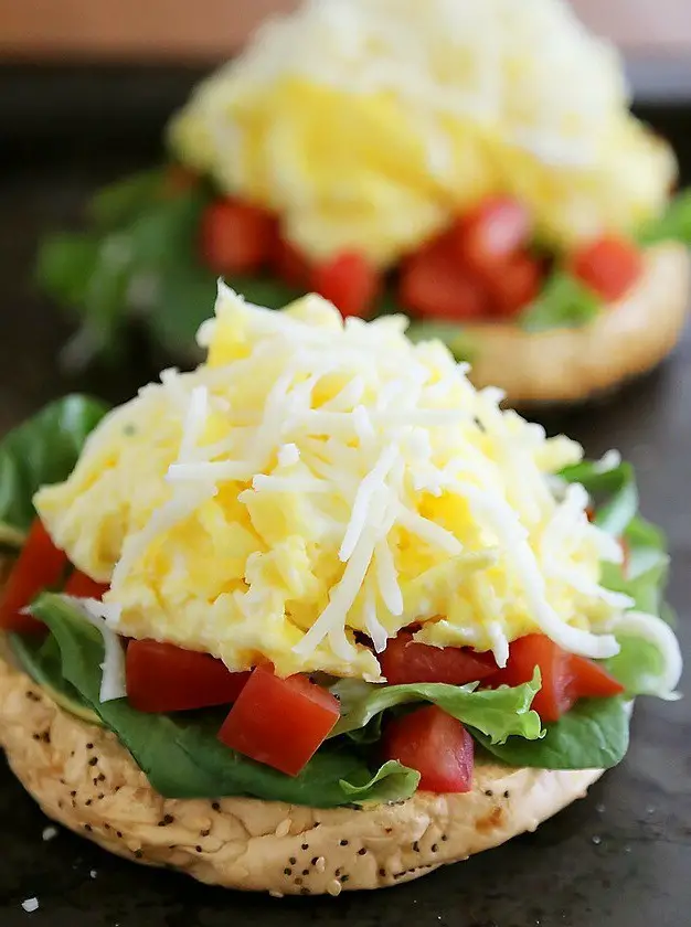 Open-Faced Bagel Breakfast Sandwich