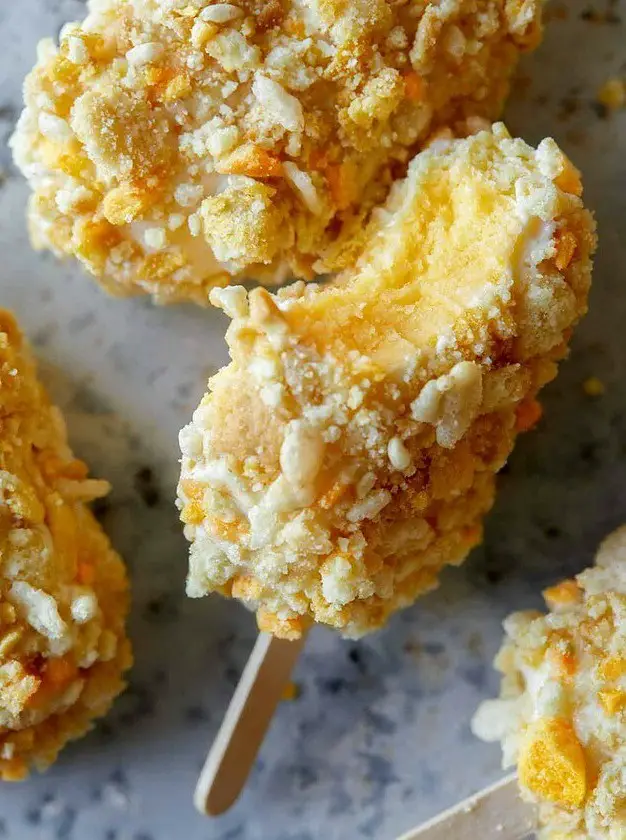 Cookie Coated Mango Lassi Frozen Yogurt Bars