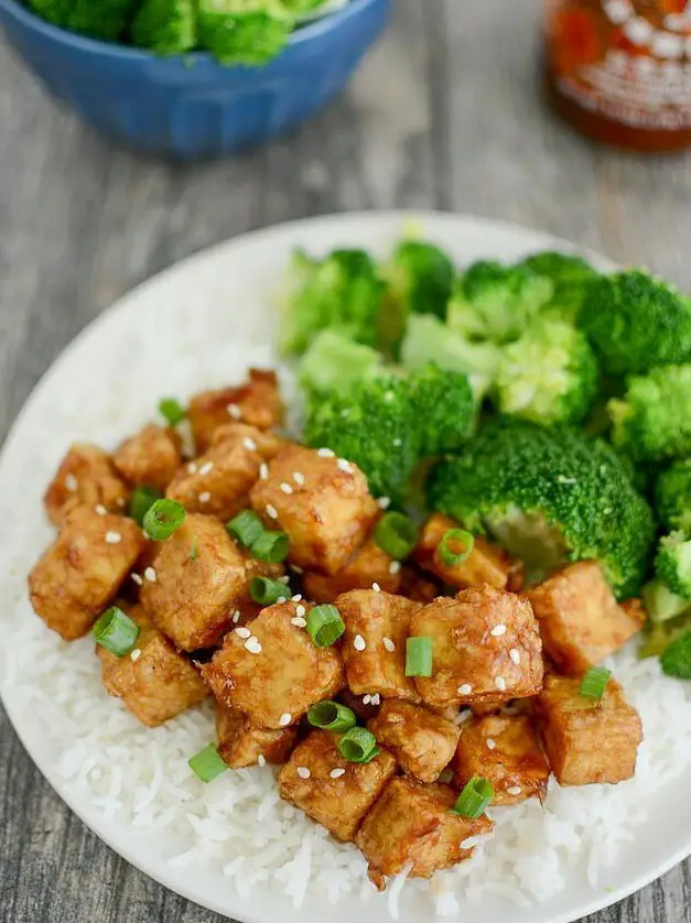 Honey Garlic Air Fryer Tofu