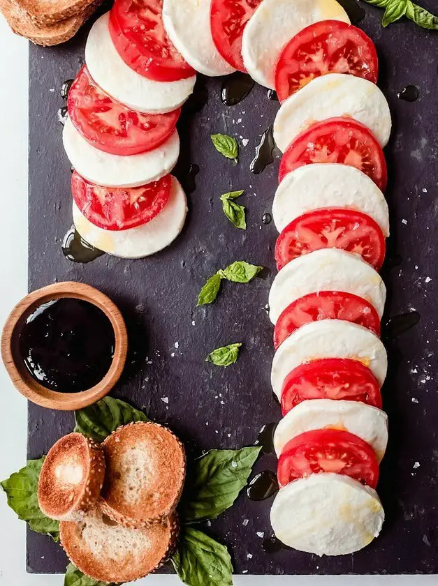 Candy Cane Caprese Board