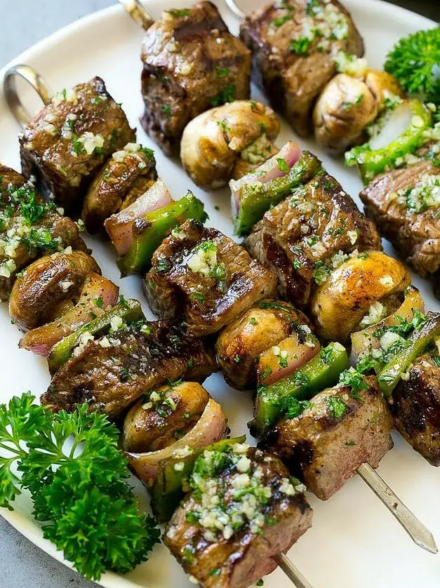 Steak Kabobs with Garlic Butter