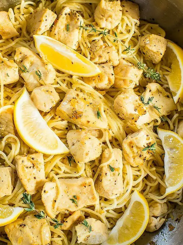 Honey Lemon Chicken with Angel Hair Pasta