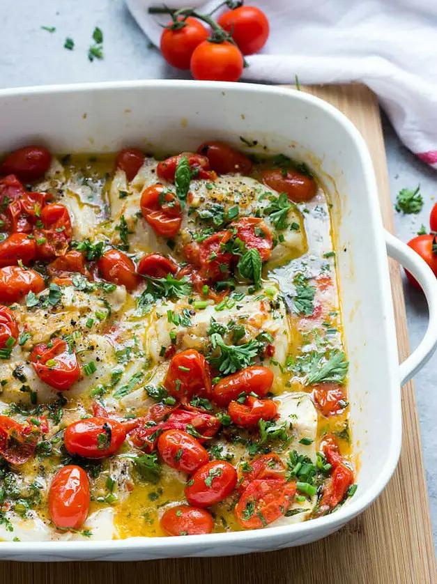 Cod with Tomato and Herb Butter