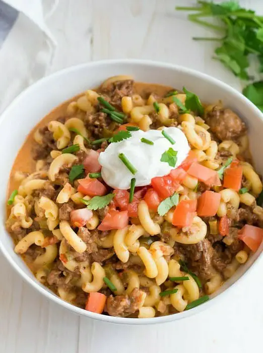 Crock Pot Beef Taco Pasta