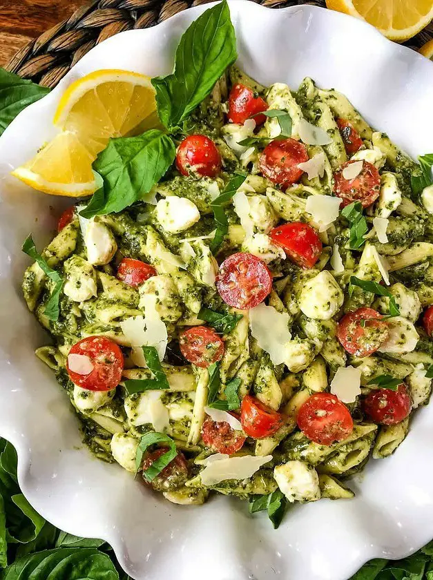 Pesto Caprese Penne Pasta