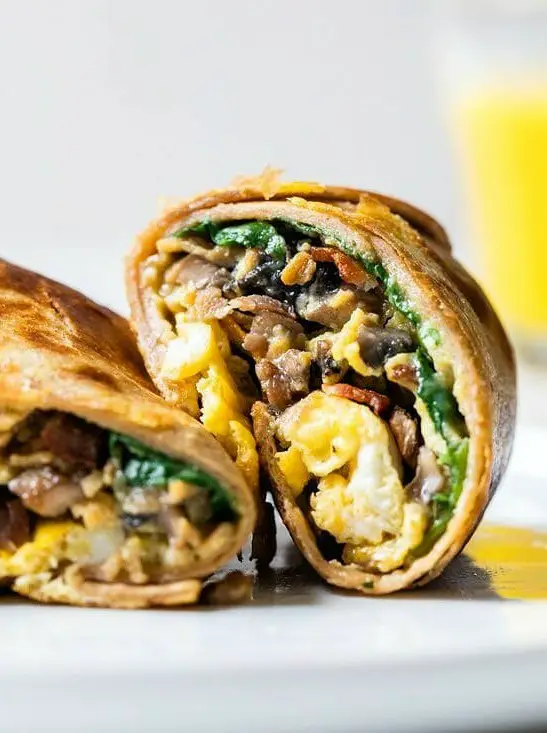 Omelet Tortilla Breakfast Wrap