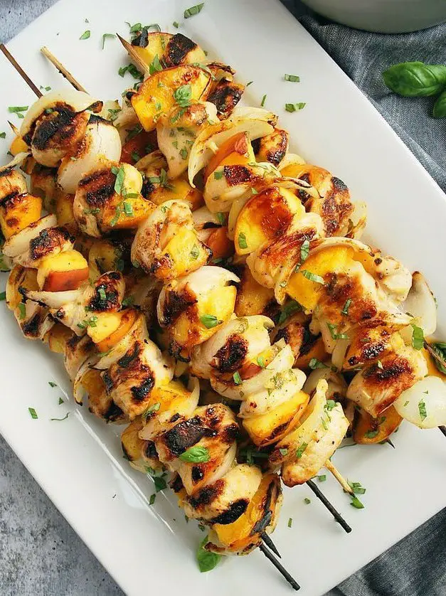 Savory Peach Chicken Kabobs