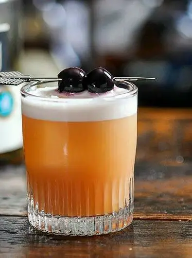 Cherry Vanilla Whiskey Sour Cocktail