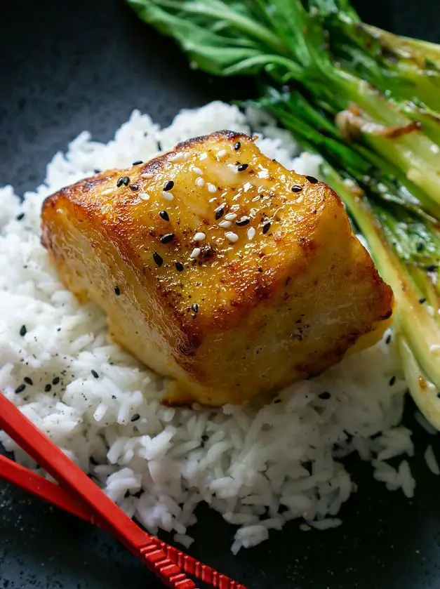 Air Fryer Miso Glazed Chilean Sea Bass