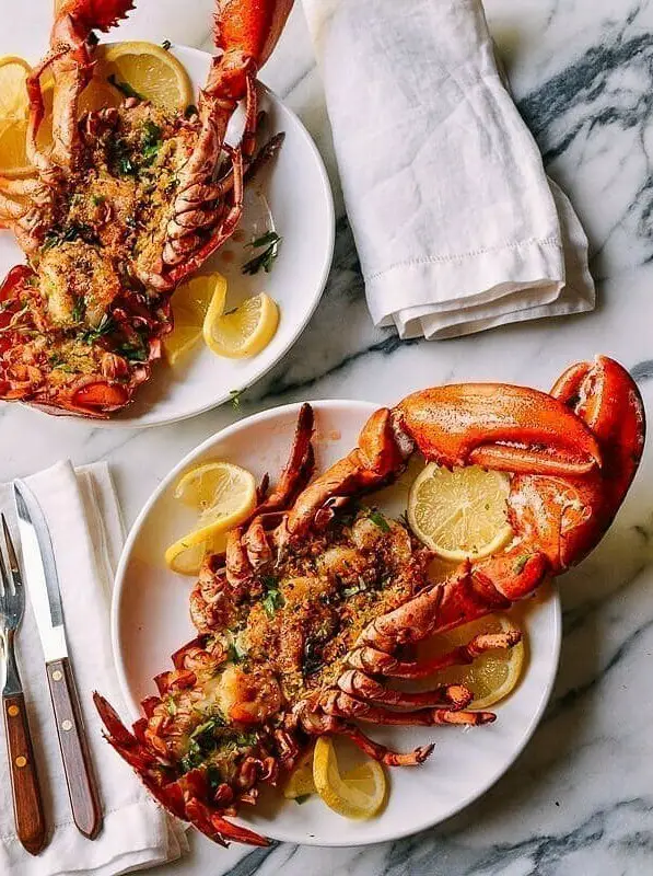 Baked Stuffed Lobster with Shrimp