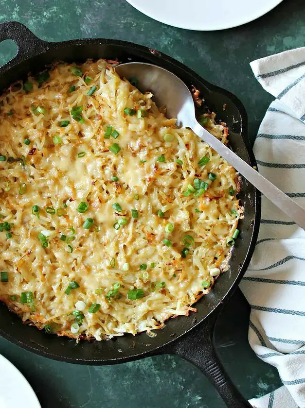 Irish Cheddar & Cabbage Hash Brown Skillet