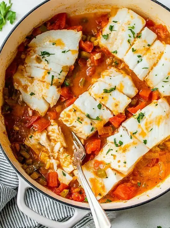 Skillet Cajun Spiced Fish with Tomatoes