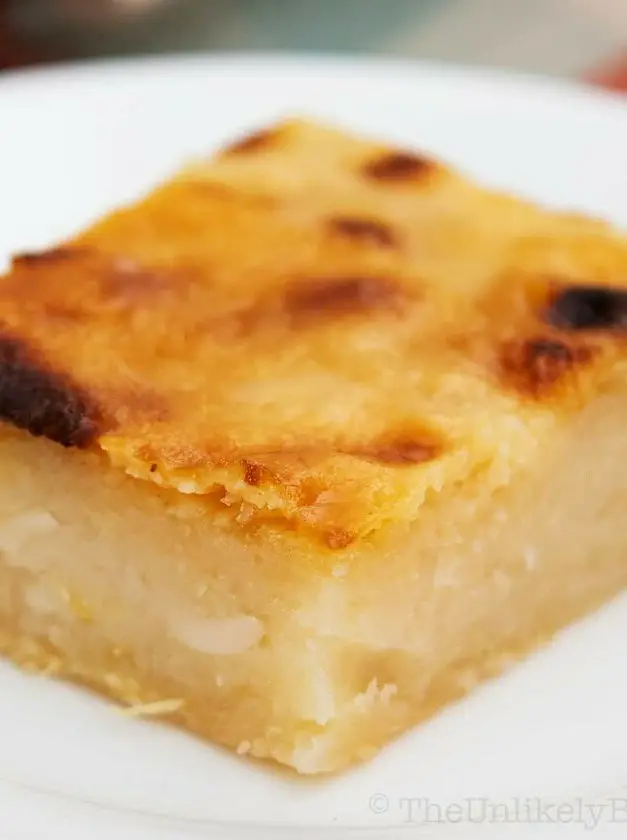 Filipino Cassava Cake with Macapuno