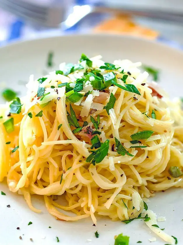 Angel Hair Alfredo with Jalapeño and Pancetta