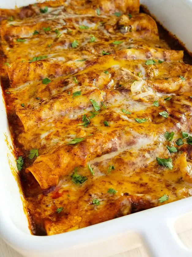 Shredded Chicken Enchiladas