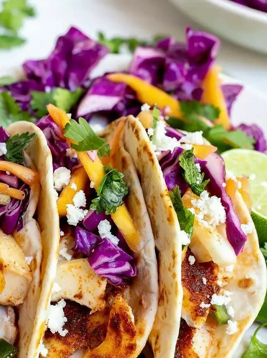 Easy Baked Fish Tacos with Mango Slaw