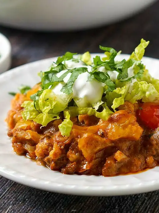 Slow Cooker Keto Taco Ground Beef Casserole