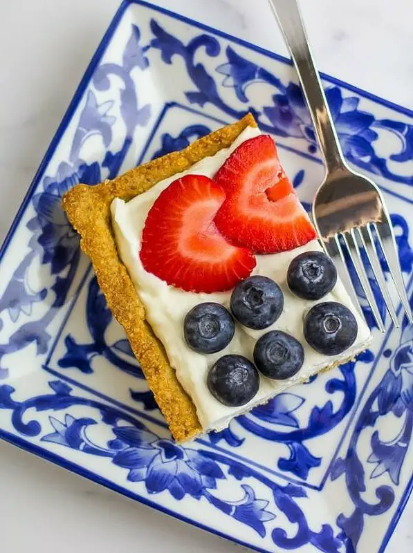 Red, White and Blue Cheesecake Tart