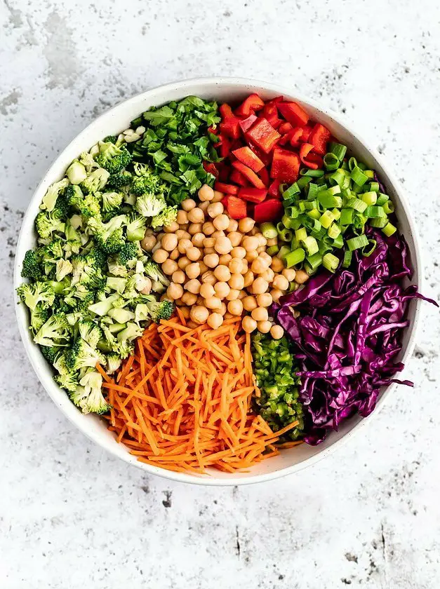 Spicy Cashew Chickpea Broccoli Salad