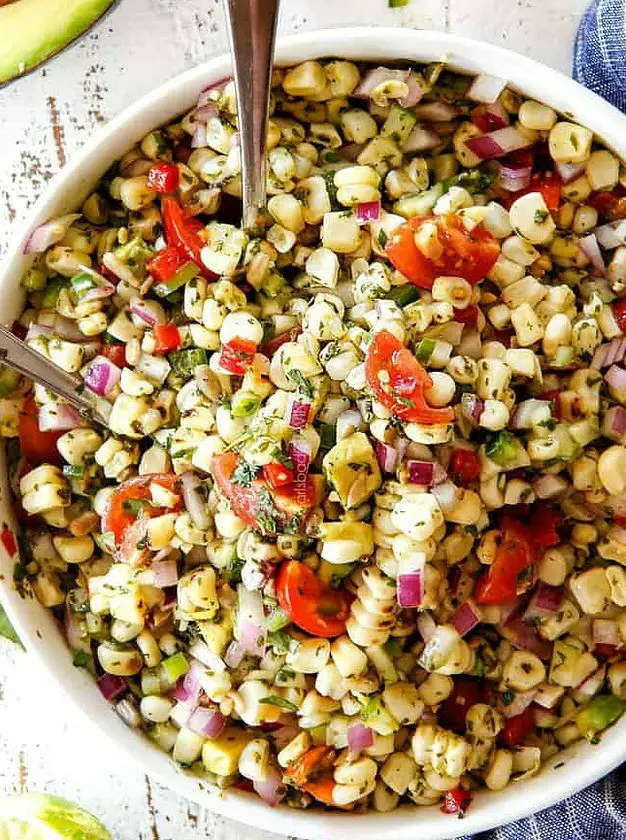 Grilled Corn Salad with Cilantro Lime Dressing