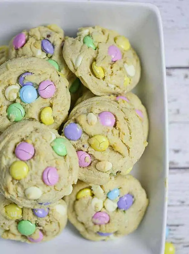 Soft & Chewy M&M Easter Cookies