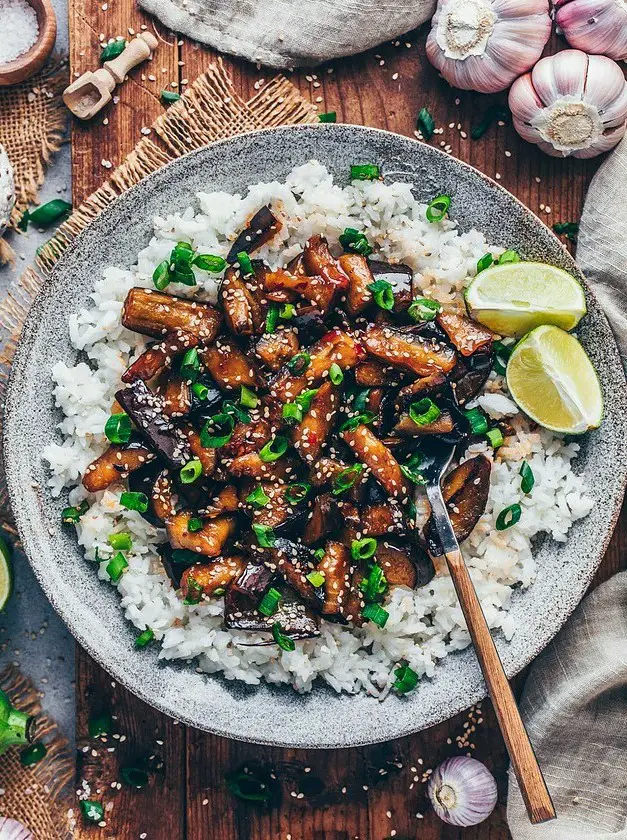 Chinese Eggplants in Chili Garlic Sauce