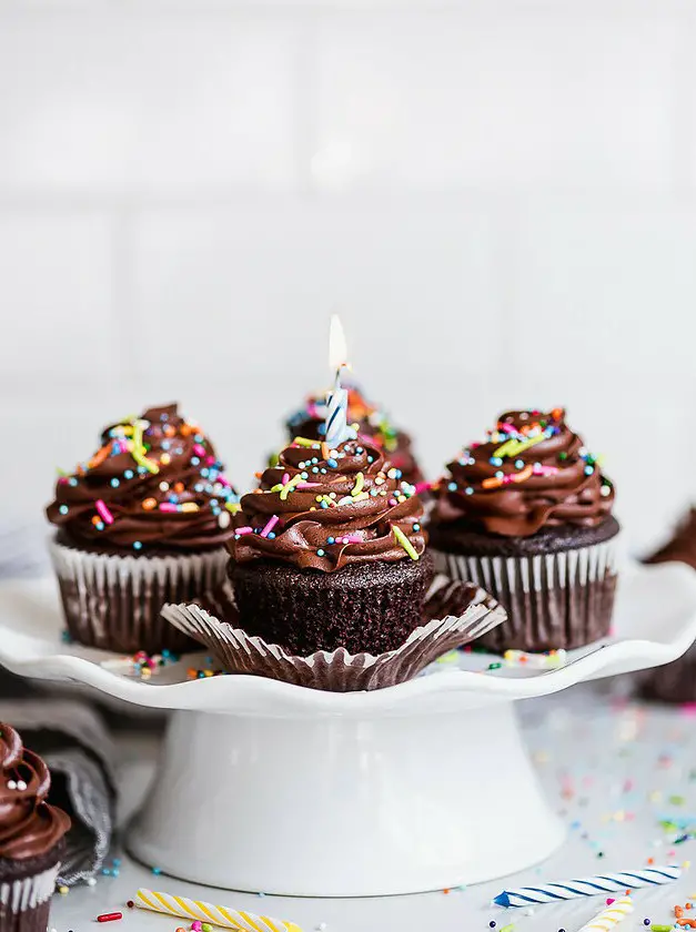 Easy Chocolate Birthday Cupcakes