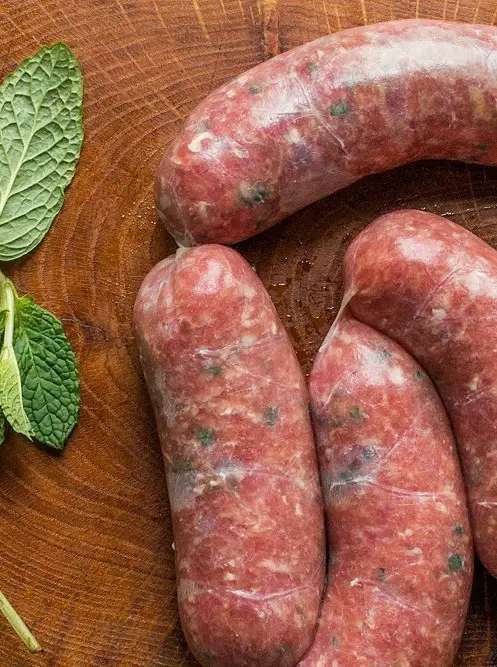 Homemade Lamb or Goat Sausages with Fresh Mint