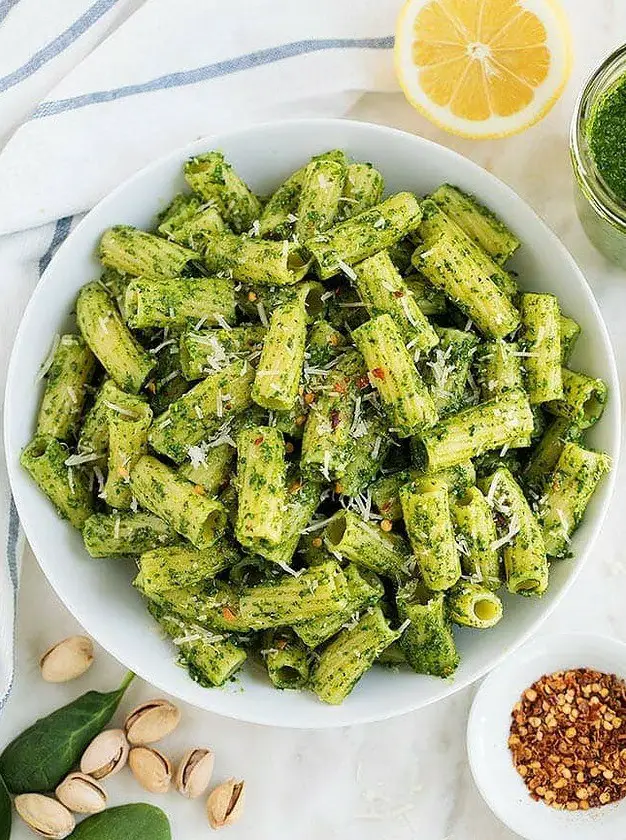 Spinach Pistachio Pesto Pasta