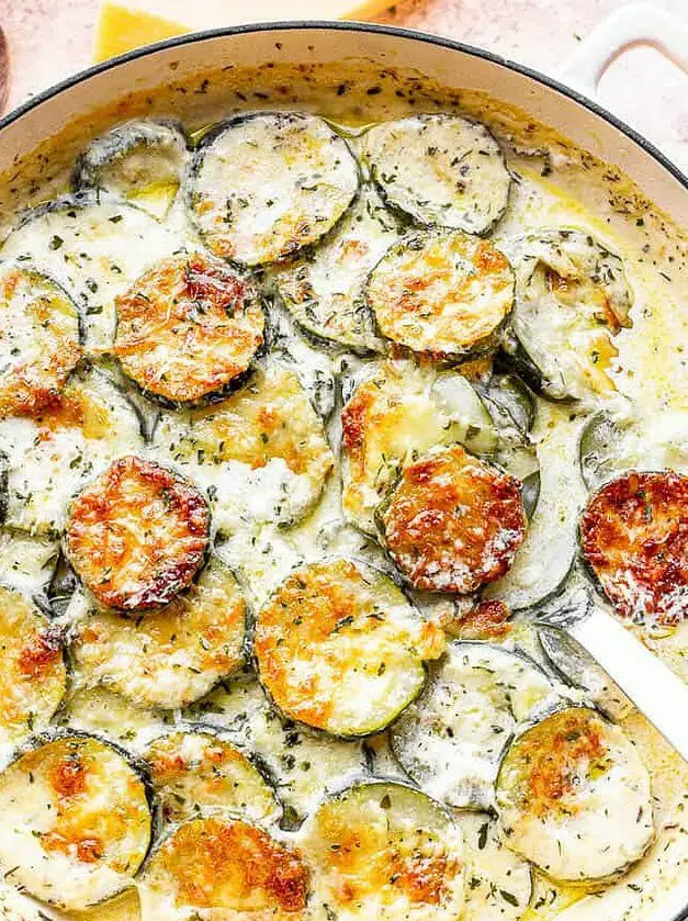 Creamy Parmesan Baked Zucchini