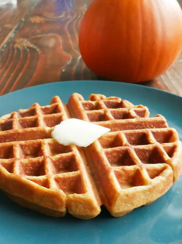 Pumpkin Sourdough Waffles