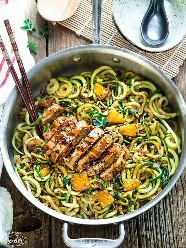 One Pot Teriyaki Chicken Zoodles