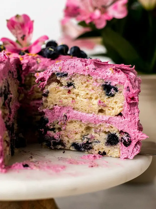 One Bowl Vegan Lemon Blueberry Cake