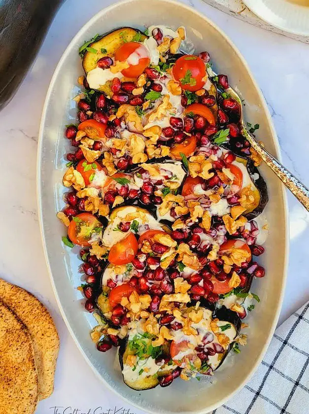 Roasted Eggplant Salad with Tahini Dressing