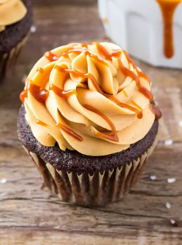 Chocolate Cupcakes with Caramel Frosting