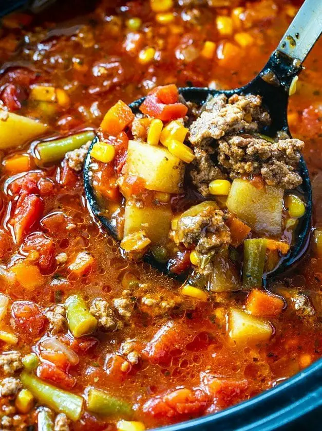 Crock Pot Spicy Vegetable Beef Soup