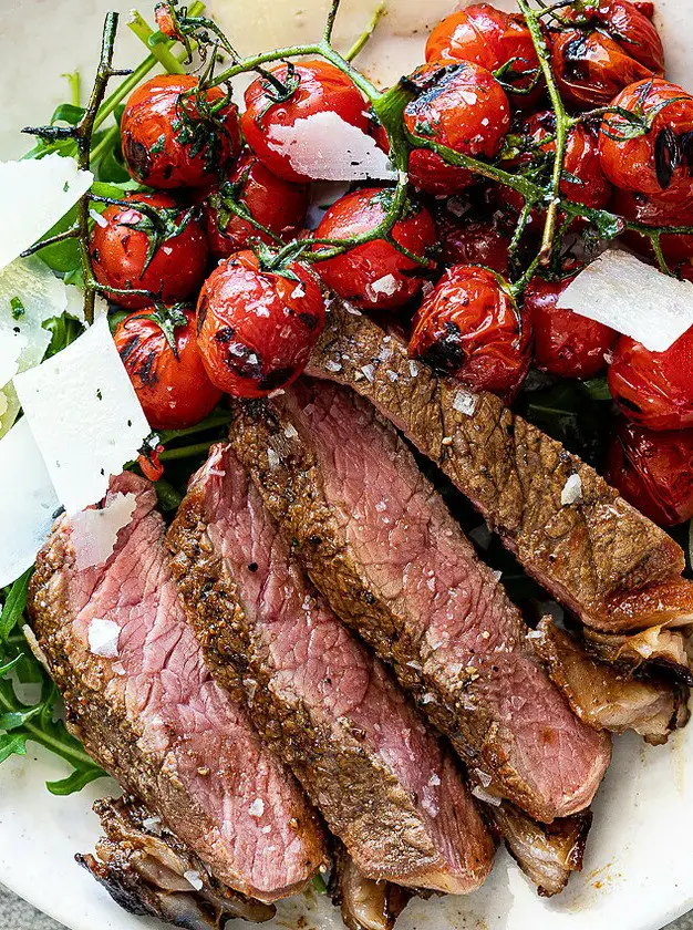 Grilled Steak with Blistered Tomatoes