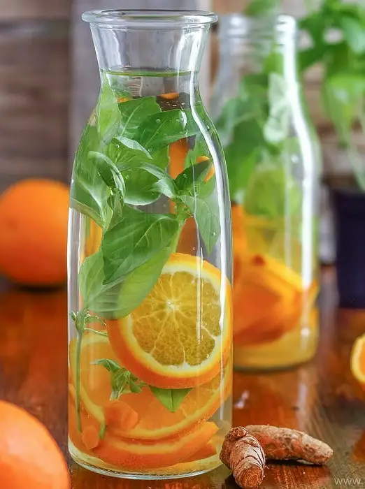 Orange Basil Infused Water