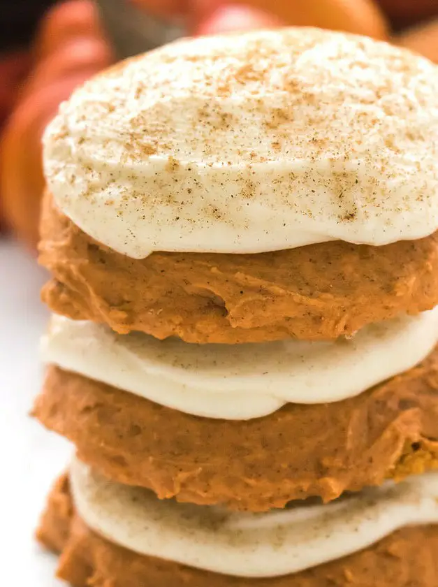 Pumpkin Cookies with Cinnamon Cream Cheese Frosting