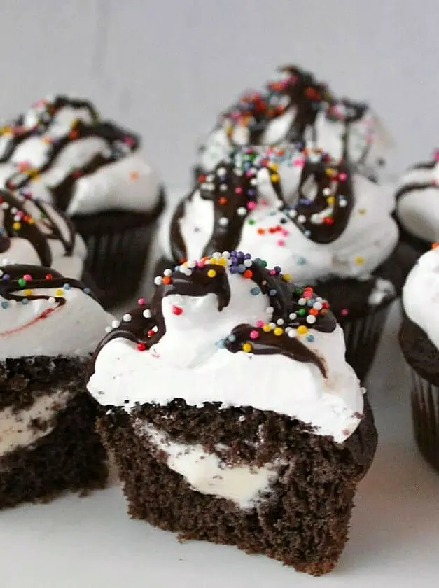 Ice Cream Filled Cupcakes